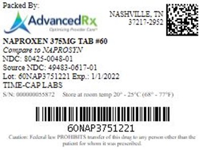 Naproxen 375mg Tab Qty 60 Ndc 80425 0048